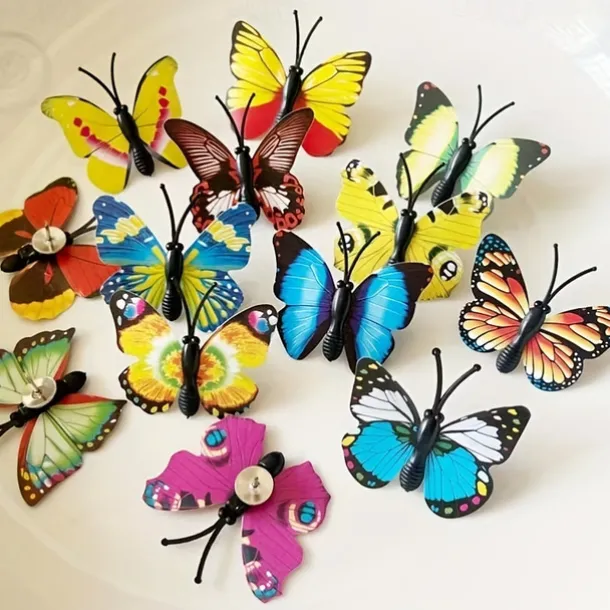30pcs Stereoscopic 3D Simulation Butterfly Pushpins Creative Pushpins Decorative Flowers Cork Board Nails For Bulletin Boards, Photos, Wall Charts School Supplies And Accessories 4x4cm/1.57''x1.57''