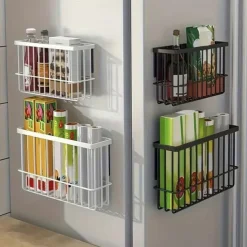 2pcs Storage Racks Metal Wire Storage Basket Wall Hanging Basket Wall Mounted Organizer Basket for kitchen Office Pantry Bathroom Cabinet Kitchen Organizers and Storage Kitchen Accessories