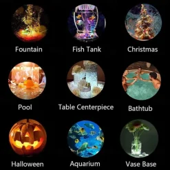 10pcs Submersible LED Lights Underwater Multicolor Lights Waterproof Remote Controlled RGB Swimming Pool Suitable for Tub Pond Vases Aquariums