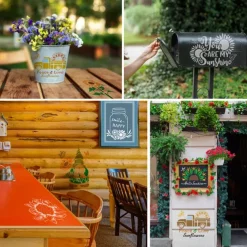 9pcs Sunflowers Painting Stencils Reusable Stencils Wall Stencils DIY Craft Stencils (Flower Theme)