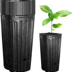 20Pcs Tall Tree Pots,Plastic Deep Nursery Treepots, Seedling Flower Plant Container Pots for Indoor Outdoor Garden Plants