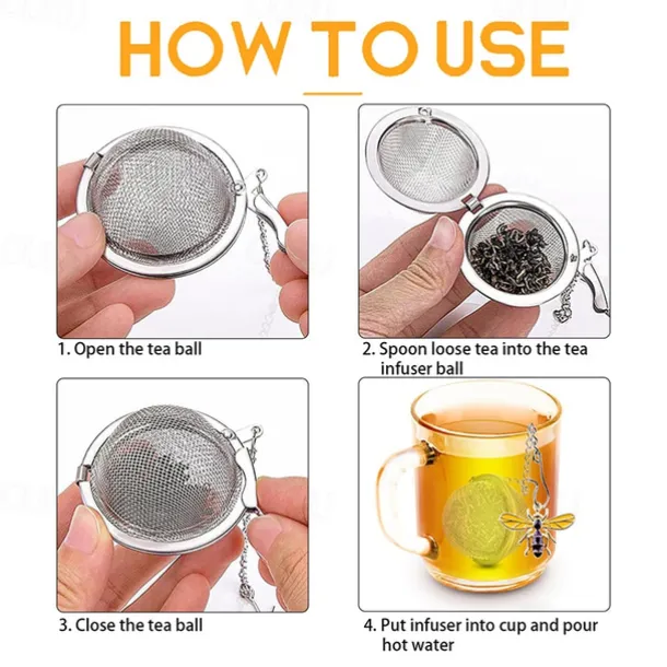 2pcs Tea Infuser Loose Tea Steeper Stainless Steel Fine Mesh Tea Ball Loose Leaf Tea Infusers Cute Pendant Tea Diffuser with Honey Bee & Spider Charms Tea strainer