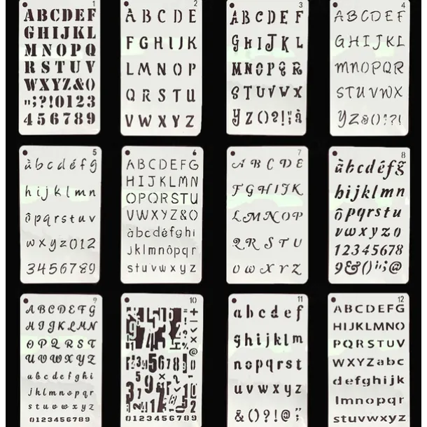 12pcs Templates Stencil Set, Reusable Craft Stencils, Mandala Stencils, Laser Cutting Painting Stencils For DIY Painting Art Scrapbook, Wood, Paper, Furniture, Door, Floor Wall