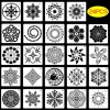 36pcs Templates Stencil Set, Reusable Craft Stencils, Mandala Stencils, Laser Cutting Painting Stencils For DIY Painting Art Scrapbook, Wood, Paper, Furniture, Door, Floor Wall, 9x9cm(3.5*3.5in)