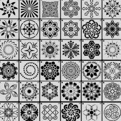 36pcs Templates Stencil Set, Reusable Craft Stencils, Mandala Stencils, Laser Cutting Painting Stencils For DIY Painting Art Scrapbook, Wood, Paper, Furniture, Door, Floor Wall, 9x9cm(3.5*3.5in)