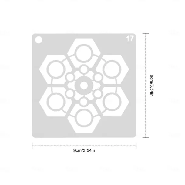 36pcs Templates Stencil Set, Reusable Craft Stencils, Mandala Stencils, Laser Cutting Painting Stencils For DIY Painting Art Scrapbook, Wood, Paper, Furniture, Door, Floor Wall, 9x9cm(3.5*3.5in)