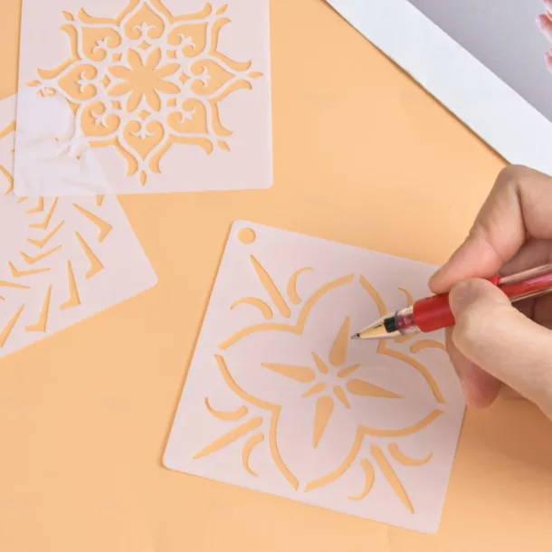 36pcs Templates Stencil Set, Reusable Craft Stencils, Mandala Stencils, Laser Cutting Painting Stencils For DIY Painting Art Scrapbook, Wood, Paper, Furniture, Door, Floor Wall, 9x9cm(3.5*3.5in)