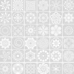 36pcs Templates Stencil Set, Reusable Craft Stencils, Mandala Stencils, Laser Cutting Painting Stencils For DIY Painting Art Scrapbook, Wood, Paper, Furniture, Door, Floor Wall, 9x9cm(3.5*3.5in)