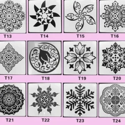 36pcs Templates Stencil Set, Reusable Craft Stencils, Mandala Stencils, Laser Cutting Painting Stencils For DIY Painting Art Scrapbook, Wood, Paper, Furniture, Door, Floor Wall, 9x9cm(3.5*3.5in)