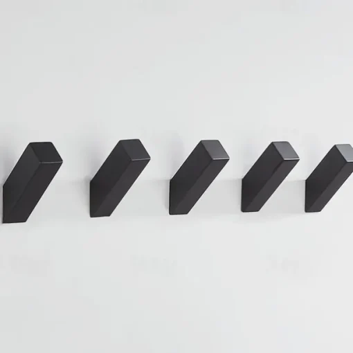 5pcs Towel Hooks Matte Black Robe Hook, Wall Mounted Modern Hooks SUS 304 Stainless Steel Heavy Duty Wall Hooks Waterproof for Bathroom Bedroom Entryway Coat Mudroom Garage