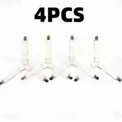 4Pcs Triangle Bed Sheet Holders Fitted Sheet Clips Adjustable Sheet Suspenders Mattress Gripper Clips for Bed Mattress Cover