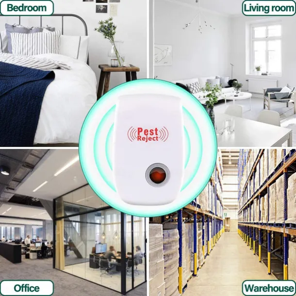 6Pcs Ultrasonic Plug In Pest Repeller For Flea, Insects, Mosquitoes, Mice, Spiders, Ants, Rats, Roaches, Bugs, Non-Toxic, Humans & Pets Safe