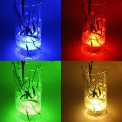 12pcs Underwater Submersible LED Pool Light Waterproof with Remote Control for Bath Tub Vase Aquarium Party Wedding Decor Battery Operated
