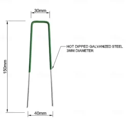 20Pcs U-Shaped Fixing Nail Galvanized Steel Garden Pile Turf Safety Nails For Fixing Weed Fabric Landscape Landscape Grass