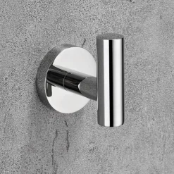 4pcs Wall Hooks for Coats,Stainless Steel Robe Hooks,Wall Mounted Coat Hooks For Bathroom,Bedroom,Kitchen(Chrome)