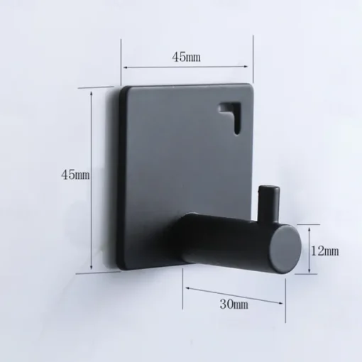 5PCS Wall Hooks for Coats,Stainless Steel Robe Hooks,Wall Mounted Coat Hooks For Bathroom,Bedroom,Kitchen(Black)