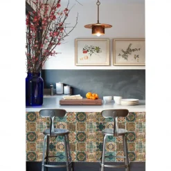 24/48pcs Waterproof Creative Industrial Style Kitchen Bathroom Living Room Self-adhesive Wall Stickers Waterproof Tile Stickers