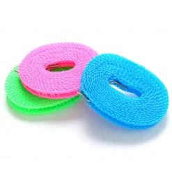 3PCS Windproof Nylon Clothes Drying Rope Pink Blue Green Adjustable Clothes Drying Rope Travel Clothing Line Portable Laundry Line Suitable For Indoor And Outdoor Camping Family Hotels