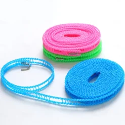 3PCS Windproof Nylon Clothes Drying Rope Pink Blue Green Adjustable Clothes Drying Rope Travel Clothing Line Portable Laundry Line Suitable For Indoor And Outdoor Camping Family Hotels