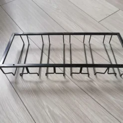 2pcs Wine Glasses Holder Bartender Stemware Hanging Rack Under Cabinet Stemware Organizer Glass Goblet Iron Rack Bar Tool