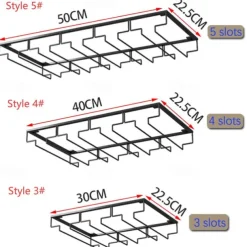 2pcs Wine Glasses Holder Bartender Stemware Hanging Rack Under Cabinet Stemware Organizer Glass Goblet Iron Rack Bar Tool