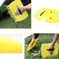 2pcs Yellow Large Garden And Yard Leaf Scoops, Plastic Scoop Grass, Hand Leaf Rakes, Leaf Collector For Garden Rubbish Great Tool