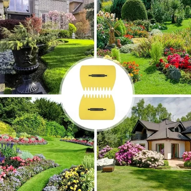 2pcs Yellow Large Garden And Yard Leaf Scoops, Plastic Scoop Grass, Hand Leaf Rakes, Leaf Collector For Garden Rubbish Great Tool