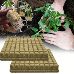 100pcs/bag Mini Compress Base Practical Rockwool Cubes Multifunction Media Blocks Garden Hydroponic Grow Soilless Cultivation 25x25x25mm