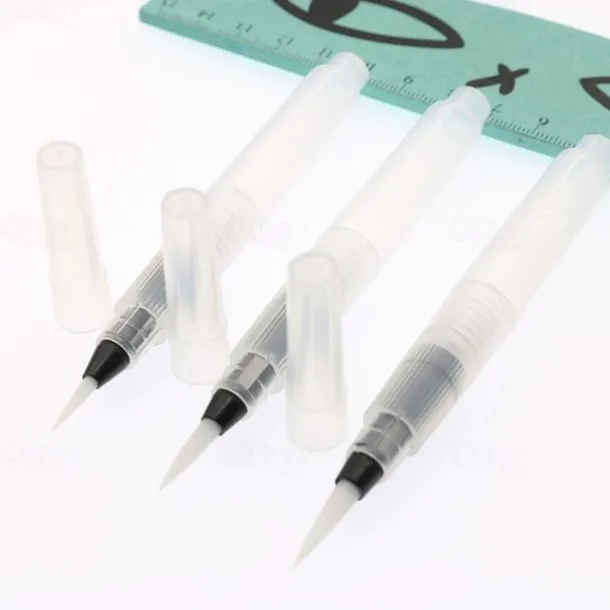 3pcs/Lot Refillable Water Brush Ink Pen For Water Color Calligraphy Drawing Painting Illustration Pen Office Stationery
