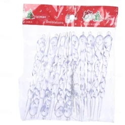 12pcs/1pack Christmas Transparent Icicle Pendant New Christmas Tree Decoration Thread Pendant Tree Ornaments