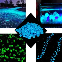 90pcs/pack Outdoor Yard Luminous Stones Garden Pebbles Glow In Dark Fish Tank Aquarium Decoration Natural Crystals Rocks