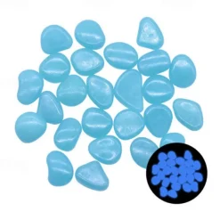 90pcs/pack Outdoor Yard Luminous Stones Garden Pebbles Glow In Dark Fish Tank Aquarium Decoration Natural Crystals Rocks