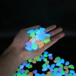 90pcs/pack Outdoor Yard Luminous Stones Garden Pebbles Glow In Dark Fish Tank Aquarium Decoration Natural Crystals Rocks