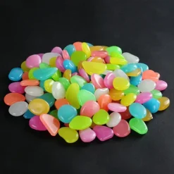 90pcs/pack Outdoor Yard Luminous Stones Garden Pebbles Glow In Dark Fish Tank Aquarium Decoration Natural Crystals Rocks