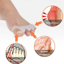 2Pcs/pair Silicone Finger Toe Protector Toe Separators Stretchers Straightener Bunion Protector Pain Relief Foot Care