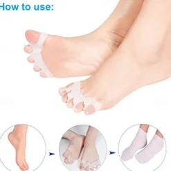 2Pcs/pair Silicone Finger Toe Protector Toe Separators Stretchers Straightener Bunion Protector Pain Relief Foot Care