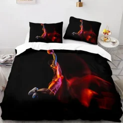 3Pcs/2Pcs Basketball Print Duvet Cover Set Bedding Sets Comforter Cover with Soft Lightweight Microfiber