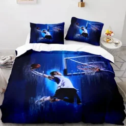 3Pcs/2Pcs Basketball Print Duvet Cover Set Bedding Sets Comforter Cover with Soft Lightweight Microfiber