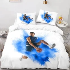 3Pcs/2Pcs Basketball Print Duvet Cover Set Bedding Sets Comforter Cover with Soft Lightweight Microfiber