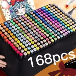12pcs-262pcs Color Art Markers Double-ended Sketch Markers Set For Drawing Comics Design HalloweenThanksgiving And Christmas Gift