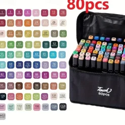 12pcs-262pcs Color Art Markers Double-ended Sketch Markers Set For Drawing Comics Design HalloweenThanksgiving And Christmas Gift