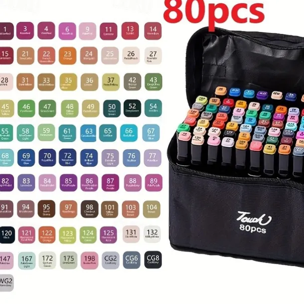 12pcs-262pcs Color Art Markers Double-ended Sketch Markers Set For Drawing Comics Design HalloweenThanksgiving And Christmas Gift