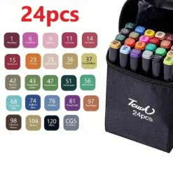 12pcs-262pcs Color Art Markers Double-ended Sketch Markers Set For Drawing Comics Design HalloweenThanksgiving And Christmas Gift