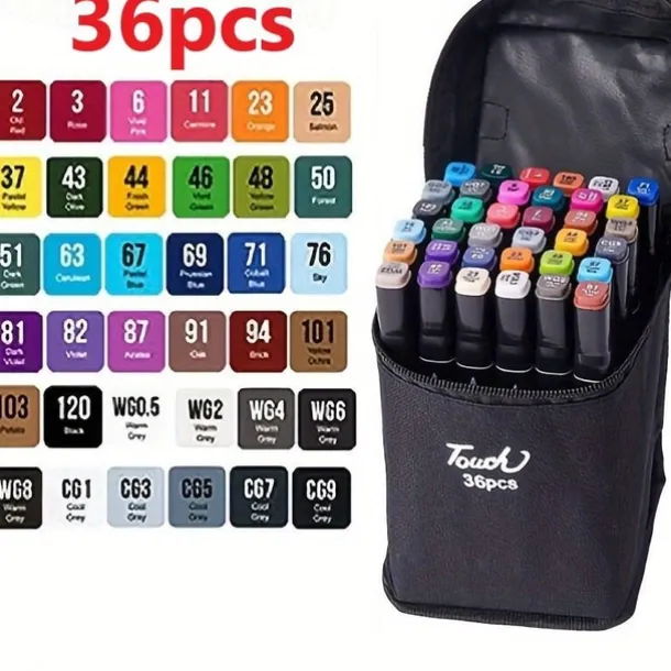 12pcs-262pcs Color Art Markers Double-ended Sketch Markers Set For Drawing Comics Design HalloweenThanksgiving And Christmas Gift