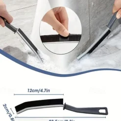 2pcs/3pcs Hard-Bristled Crevice Cleaning Brush, Grout Cleaner Scrub Brush Deep Tile Joints, Crevice Interval Cleaning Brush Tool, All-Around Cleaning Tool, Stiff Angled Bristles For Bathtubs