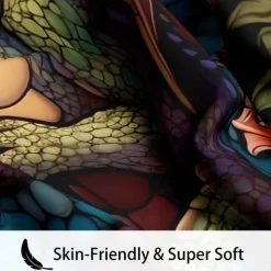 2PCS/3PCS Retro Retro Abstract Fire Dragon Pattern Bed Set Duvet Cover Lightweight and Soft Suitable for Adult and Child Big Bed Small Bed Set