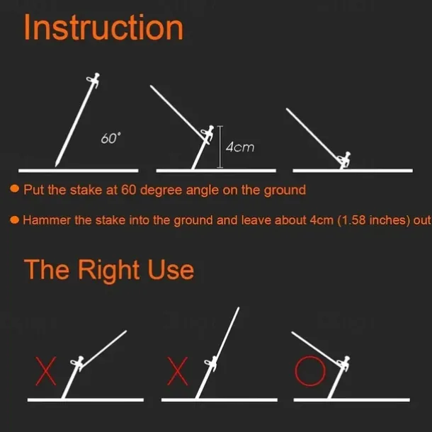 4pcs/6pcs Solid Bold Extended Outdoor Camping Nail Awning Tent Camping with Steel Nail Beach Camp Nail