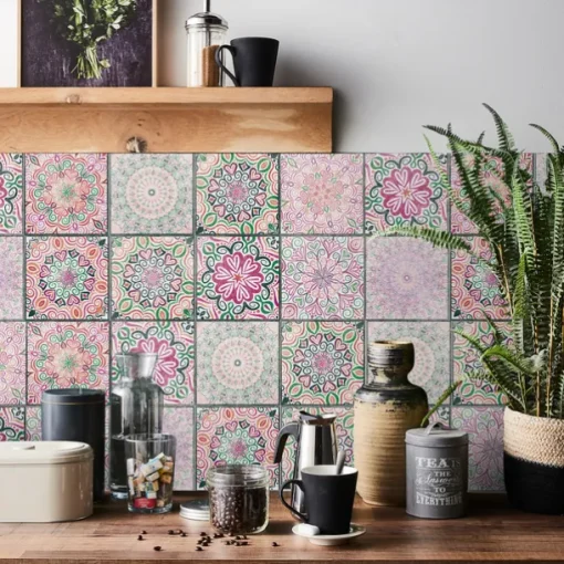24PCS/48PCS Tile Stickers Creative Kitchen Bathroom Living Room Self-adhesive Wall Stickers Waterproof Fashion Tile Stickers