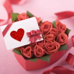 500Pcs/roll Sparkle Heart Stickers Red Love Scrapbooking Adhesive Sticker For Valentines Day Wedding Gift Box Bag Decoration Birthday Mother's Day Women's Day White Valentine's Day Gift