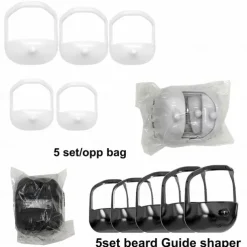 5pcs/set Beard Shaper Goatee Mustache Grooming Tool Face Hair Styling Template for Man - Transparent